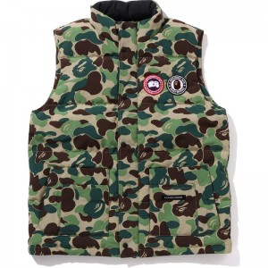 Men Bape X Canada Goose Freestyle Vest Jackets Green USA | EP9351131