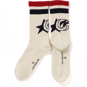 Men Bape X Concepts Socks Socks Ivory USA | IQ7604364