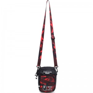 Men Bape X Faze Clan Gadget Pouch Bags Red USA | QR8666066