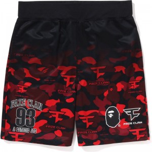 Men Bape X Faze Clan Game Shorts Shorts Red USA | FK6454844