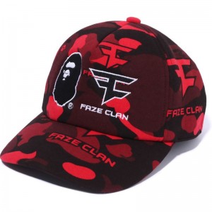 Men Bape X Faze Clan Snap Back Cap Caps Red USA | XA7066306