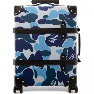 Men Bape X Globe-trotter Large 20" Carry-on 4 Wheels Bags Blue USA | AY1502452