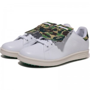 Men Bape X Golf Stan Smith Bape Sneakers White USA | EX7837387