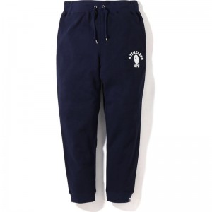 Men Bape X Jjjjound College Sweat Pants Pants Navy USA | RY8844184