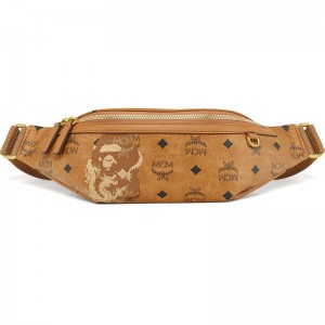 Men Bape X Mcm Belt Bag Accessories Beige USA | RP7400440