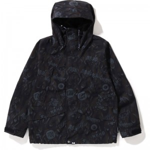 Men Bape X Neighbourhood Snowboard Jacket Jackets Black USA | WN7039309