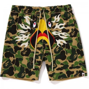 Men Bape X Readymade Abc Camo Eagle Wide Sweat Shorts Shorts Green USA | RS4749779