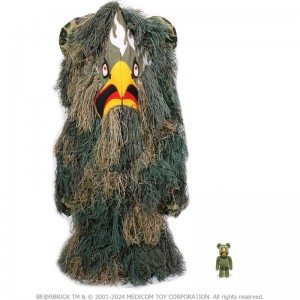 Men Bape X Readymade Eagle Ghillie Suit Be@rbrick 100%&1000% Jacket Figure Olive Drab USA | VU1835985