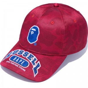 Men Bape X Russell Cap Caps Red USA | BO9600060