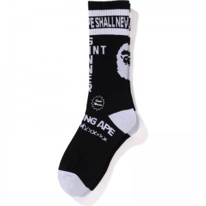 Men Bape X Saint Mxxxxxx Socks Socks Charcoal USA | US6695365