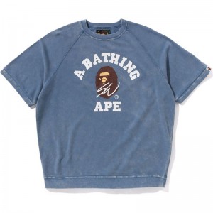 Men Bape X Sean Wotherspoon Sweat Tee Cut And Sewn Navy USA | QD4340730