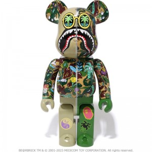 Men Bape X Steven Harrington Shark Be@rbrick 1000% Figure Green USA | YX0805585