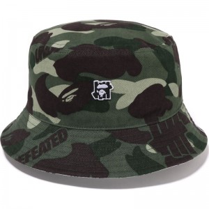 Men Bape X Undefeated Bucket Hat Caps Green USA | MJ8167417