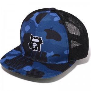 Men Bape X Undefeated Mesh Cap Caps Navy USA | DH1613363