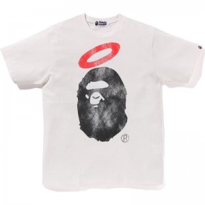 Men Bape X Union Pigment Dyed Ape Head Tee Cut And Sewn White USA | FD8114614