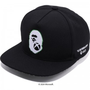 Men Bape X Xbox Snapback Cap Caps Black USA | ID4923293