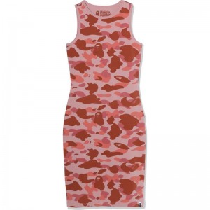 Women Bape 1st Camo Tank Top Onepiece Dress Pink USA | OO1414744