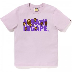 Women Bape A Bathing Ape Milo Tee T Shirts Purple USA | YF1661961