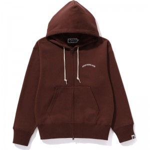 Women Bape A Bathing Ape Zip Hoodie Wide Fit Hoodie Brown USA | PL1600660