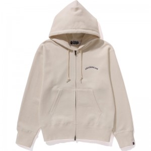 Women Bape A Bathing Ape Zip Hoodie Wide Fit Hoodie White USA | RH4053703