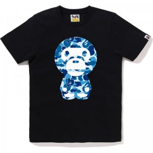 Women Bape Abc Camo Big Baby Milo Tee T Shirts Black Blue USA | IT7213223