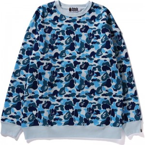 Women Bape Abc Camo Crewneck Relaxed Fit Sweatshirts Blue USA | AS7128718