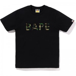 Women Bape Abc Camo Glitter Tee T Shirts Black Green USA | LU4988898