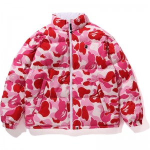 Women Bape Abc Camo Reversible Down Jacket Relaxed Jackets Pink USA | XA3116716