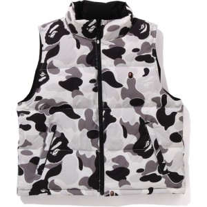 Women Bape Abc Camo Reversible Down Vest Jackets Grey USA | FK2706476