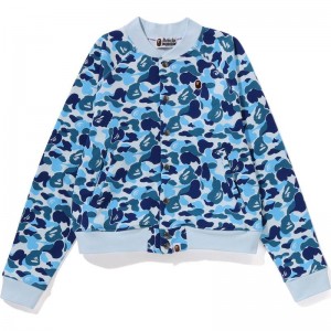 Women Bape Abc Camo Sweat Varsity Jacket Jackets Blue USA | PX6276526