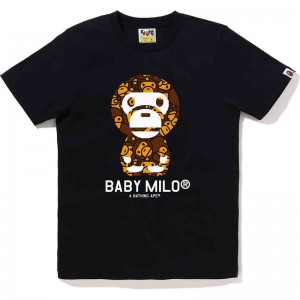 Women Bape All Baby Milo Baby Milo Tee T Shirts Black USA | YD7474944