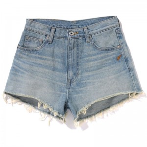 Women Bape Ape Head Denim Shorts Shorts Indigo USA | YP7514754