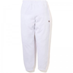 Women Bape Ape Head One Point Oversized Sweat Pants Pants White USA | TE4357637