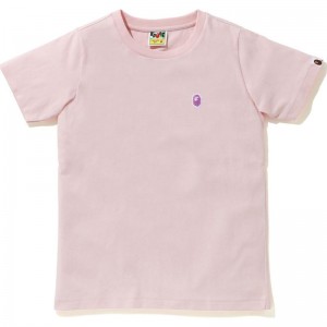 Women Bape Ape Head One Point Tee #2 T Shirts Pink USA | AO4026706