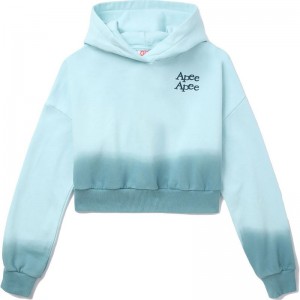 Women Bape Apee Dip Dye Cropped Hoodie Hoodie Sax USA | UM9472942