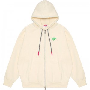 Women Bape Apee Hoodie Oversized Jacket Hoodie White USA | JJ9496846