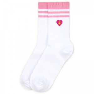 Women Bape Apee Logo College Socks Socks White USA | UW5213823