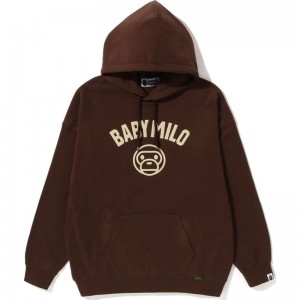 Women Bape Baby Milo Oversized Pullover Hoodie Hoodie Brown USA | BN3229829