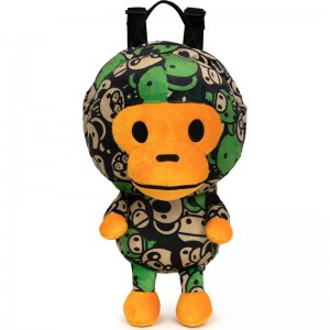 Women Bape Baby Milo Plush Backpack Bags Green USA | TF1973493