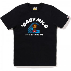 Women Bape Baby Milo Surf Tee T Shirts Black USA | DM4363333