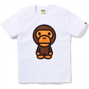 Women Bape Baby Milo Surf Tee T Shirts White USA | UU5586956