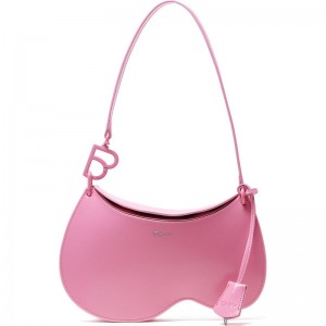 Women Bape Bapy B Shaped Shoulder Bag Bags Pink USA | FY6398238