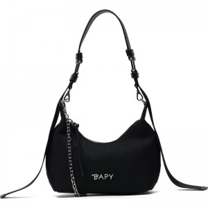 Women Bape Bapy Baguette Nylon Bag Bags Black USA | TU9002702