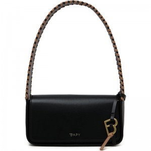 Women Bape Bapy Braided Details Shoulder Bag Bags Black USA | UY9161311