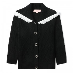 Women Bape Bapy Cable Cardigan Knitwear Black USA | KR9028108