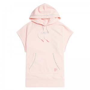 Women Bape Bapy Chain Stitch Logo Short Sleeve Hoodie Hoodie Light Pink USA | PX6827087