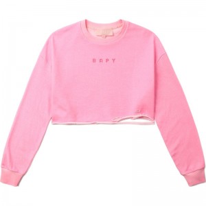 Women Bape Bapy Cropped Sweatshirt Sweatshirts Light Pink USA | IK4776376