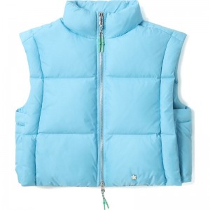 Women Bape Bapy Down Vest Jacket Jackets Light Blue USA | BQ9383133