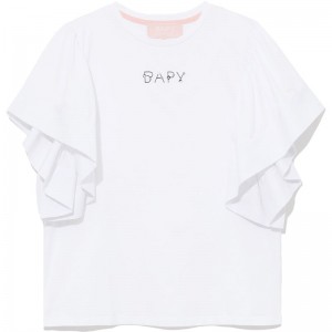 Women Bape Bapy Embellished Tee T Shirts White USA | QT5439649