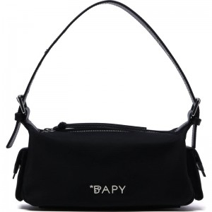 Women Bape Bapy Eyelet Nylon Bag Bags Black USA | KX7814084